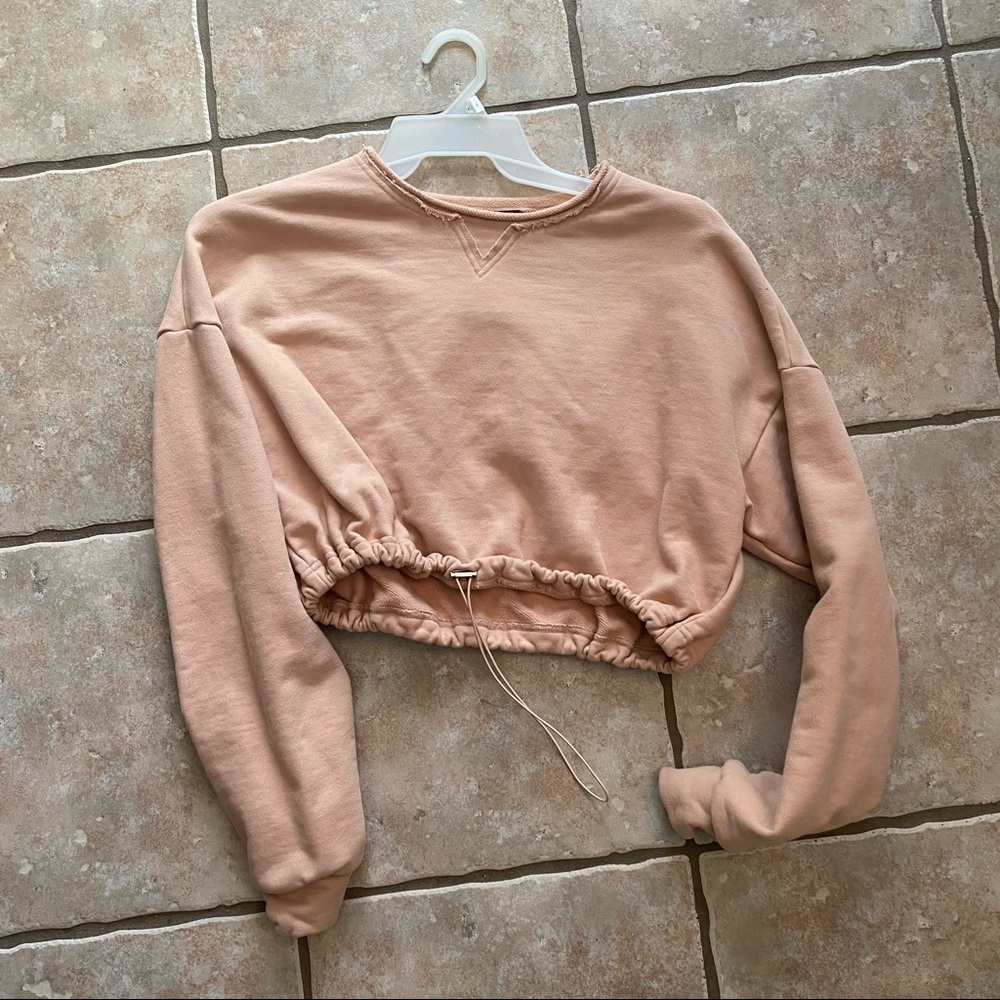 Cropped Sweatshirt with strings